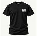 Billiard Boys House Tee in Onyx with Billiardboys neck tag, front view